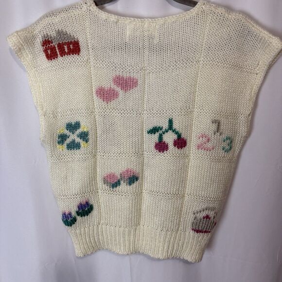 Vintage 80s Alyssa Brooke Knit Sweater Vest Women’s M Cottagecore Cute Teacher - Picture 6 of 6